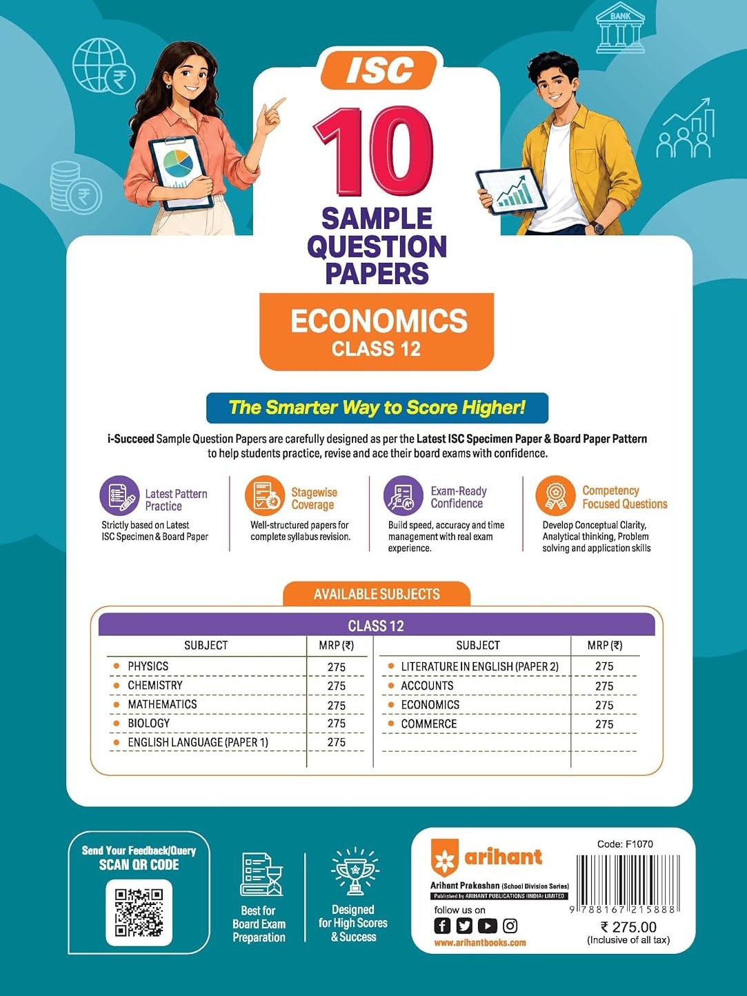 i-Succeed ISC 10 Sample Question Papers Class 12 Economics Exam 2027 By Neha Luthra & Shruti Khanna