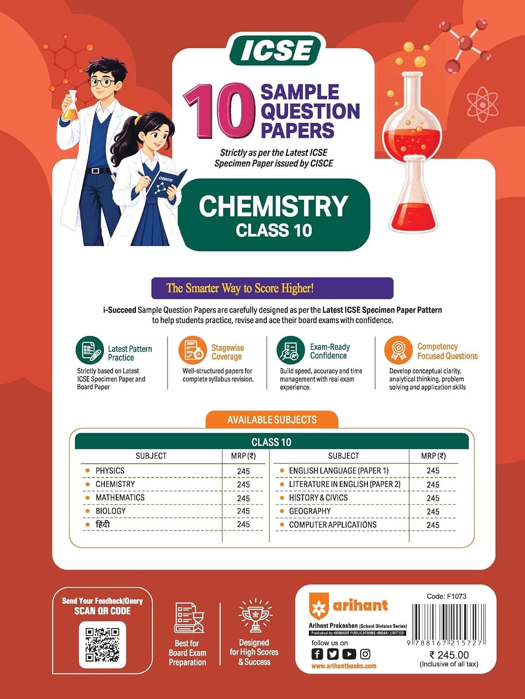 i-Succeed ICSE 10 Sample Question Papers Class 10 Chemistry Exam 2027 By Divya Verma, Priyanka Swami & Prachi Sagar