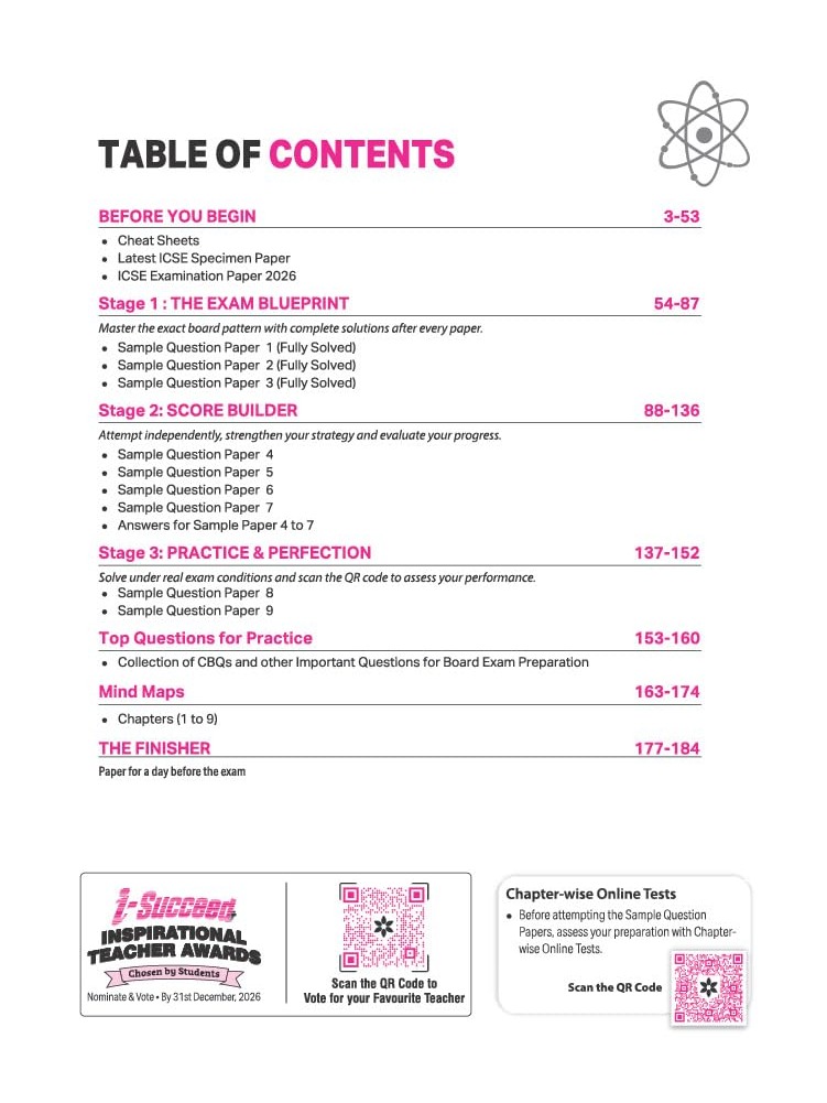 i-Succeed ICSE 10 Sample Question Papers Class 10 Chemistry Exam 2027 By Divya Verma, Priyanka Swami & Prachi Sagar