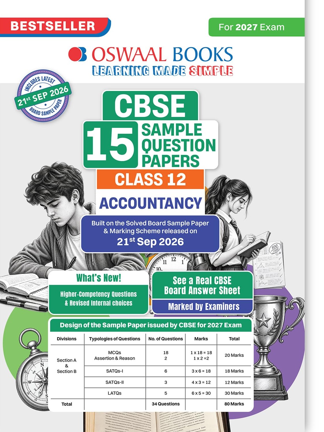 CBSE 15 Sample Question Papers Class 12 Board Exam Applied Mathematics 2026-27 based on latest CBSE SQP dated (21 Sep 2026) By Oswaal Books Expert Team
