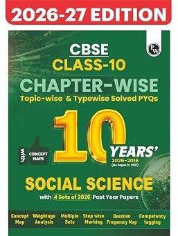CBSE Class 10 Social Science Chapter-wise, Topic-wise & Typewise 10 Years Solved PYQs (2026-2016) with 5 Multiple Sets of 2026 For 2027 Board Exams By Physics Wallah Expert Team