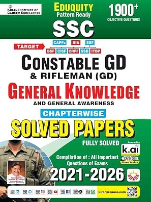 SSC Constable GD General Knowledge Chapterwise Solved Papers Eduquity Pattern Ready 2026-2027 Edition (English Medium)