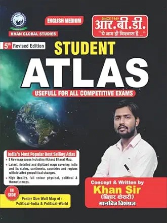 Student Atlas in English for all Competitive Exams | Latest Edition by Khan Sir