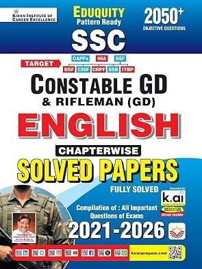 SSC Constable GD English Chapterwise Solved Papers Eduquity Pattern Ready 2026 -2027 Edition (English Medium)