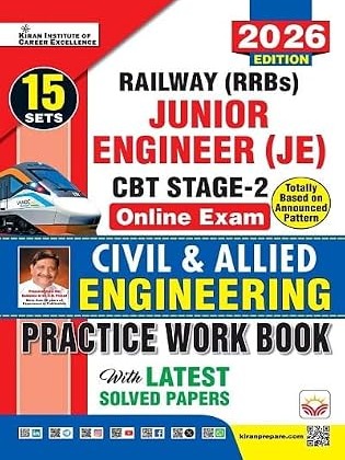 Railway JE Junior Engineer Stage 2 Civil and Allied Engineering Practice Work Book 2026 Edition (English Medium)